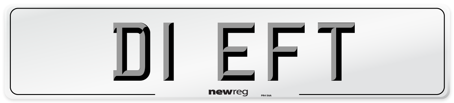 D1 EFT Number Plate from New Reg